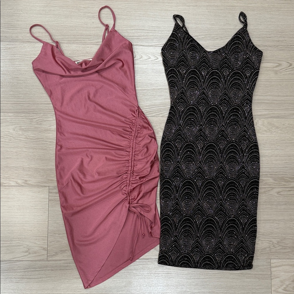 Bundle Elegant Pink and Black Women's Dresses
